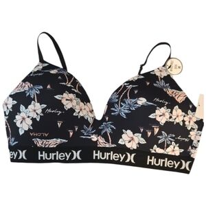 HURLEY Wireless Bra Tropical Floral Print 38C NWT